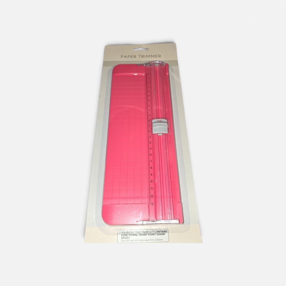 Pink Portable Paper Trimmer 12 Inch Craft Scrapbooking Precision Cutting Tool
